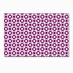 Mazipoodles Magenta White Donuts Polka Dot Postcard 4 x 6  (pkg Of 10) by Mazipoodles