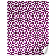 Mazipoodles Magenta White Donuts Polka Dot Canvas 12  X 16  by Mazipoodles