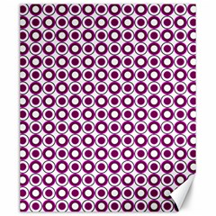 Mazipoodles Magenta White Donuts Polka Dot Canvas 20  X 24  by Mazipoodles