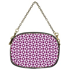 Mazipoodles Magenta White Donuts Polka Dot Chain Purse (one Side) by Mazipoodles