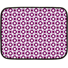 Mazipoodles Magenta White Donuts Polka Dot Fleece Blanket (mini) by Mazipoodles