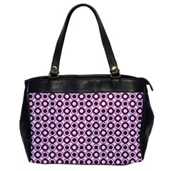 Mazipoodles Magenta White Donuts Polka Dot Oversize Office Handbag by Mazipoodles