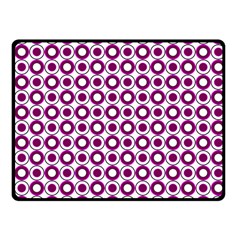 Mazipoodles Magenta White Donuts Polka Dot Fleece Blanket (small) by Mazipoodles