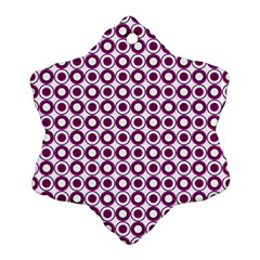 Mazipoodles Magenta White Donuts Polka Dot Snowflake Ornament (two Sides)