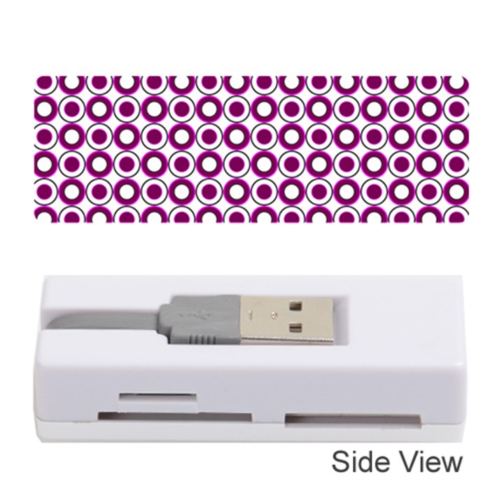 Mazipoodles Magenta White Donuts Polka Dot Memory Card Reader (Stick)