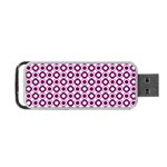 Mazipoodles Magenta White Donuts Polka Dot Portable USB Flash (One Side) Front