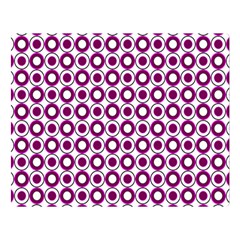 Mazipoodles Magenta White Donuts Polka Dot Two Sides Premium Plush Fleece Blanket (large) by Mazipoodles