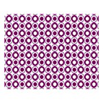 Mazipoodles Magenta White Donuts Polka Dot Two Sides Premium Plush Fleece Blanket (Large) 80 x60  Blanket Front