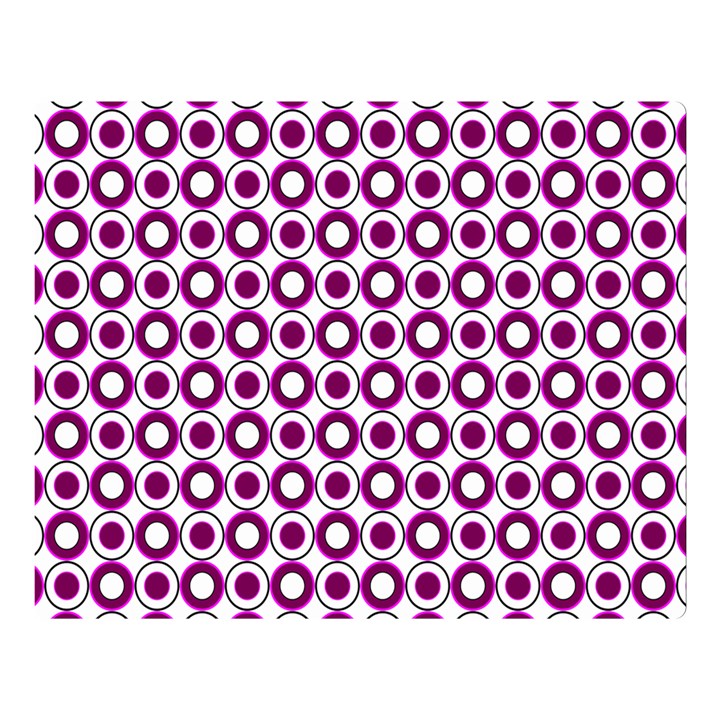 Mazipoodles Magenta White Donuts Polka Dot Two Sides Premium Plush Fleece Blanket (Large)