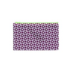 Mazipoodles Magenta White Donuts Polka Dot Cosmetic Bag (xs) by Mazipoodles