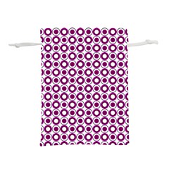 Mazipoodles Magenta White Donuts Polka Dot Lightweight Drawstring Pouch (l) by Mazipoodles