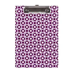 Mazipoodles Magenta White Donuts Polka Dot A5 Acrylic Clipboard by Mazipoodles