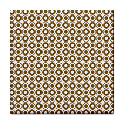 Mazipoodles Olive White Donuts Polka Dot Tile Coaster by Mazipoodles