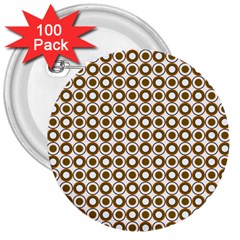 Mazipoodles Olive White Donuts Polka Dot 3  Buttons (100 Pack)  by Mazipoodles