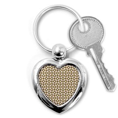 Mazipoodles Olive White Donuts Polka Dot Key Chain (heart) by Mazipoodles