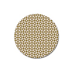 Mazipoodles Olive White Donuts Polka Dot Magnet 3  (round) by Mazipoodles