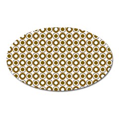 Mazipoodles Olive White Donuts Polka Dot Oval Magnet by Mazipoodles