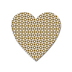 Mazipoodles Olive White Donuts Polka Dot Heart Magnet by Mazipoodles