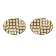 Mazipoodles Olive White Donuts Polka Dot Cufflinks (oval) by Mazipoodles