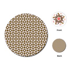 Mazipoodles Olive White Donuts Polka Dot Playing Cards Single Design (round) by Mazipoodles