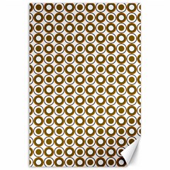 Mazipoodles Olive White Donuts Polka Dot Canvas 12  X 18  by Mazipoodles