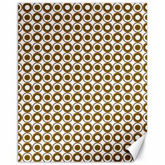 Mazipoodles Olive White Donuts Polka Dot Canvas 11  X 14  by Mazipoodles