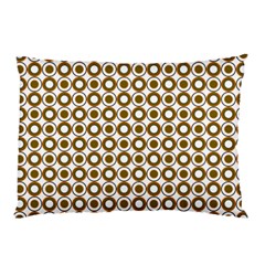 Mazipoodles Olive White Donuts Polka Dot Pillow Case by Mazipoodles