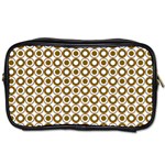 Mazipoodles Olive White Donuts Polka Dot Toiletries Bag (Two Sides) Front