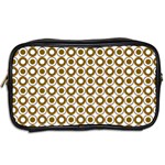 Mazipoodles Olive White Donuts Polka Dot Toiletries Bag (Two Sides) Back