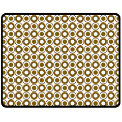 Mazipoodles Olive White Donuts Polka Dot Fleece Blanket (medium) by Mazipoodles