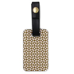 Mazipoodles Olive White Donuts Polka Dot Luggage Tag (one Side) by Mazipoodles