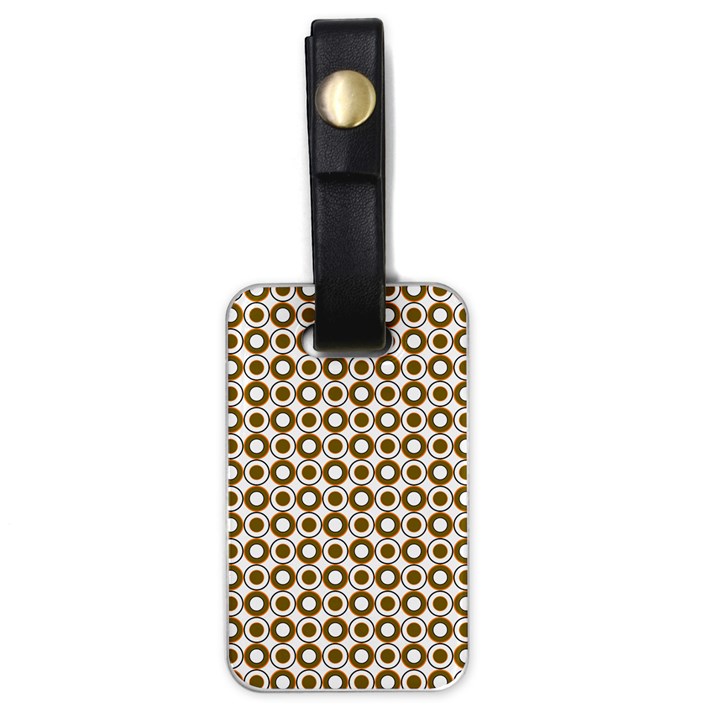 Mazipoodles Olive White Donuts Polka Dot Luggage Tag (one side)