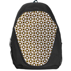 Mazipoodles Olive White Donuts Polka Dot Backpack Bag by Mazipoodles