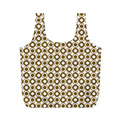 Mazipoodles Olive White Donuts Polka Dot Full Print Recycle Bag (m) by Mazipoodles