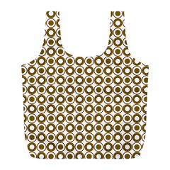 Mazipoodles Olive White Donuts Polka Dot Full Print Recycle Bag (l) by Mazipoodles