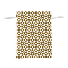 Mazipoodles Olive White Donuts Polka Dot Lightweight Drawstring Pouch (m)