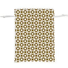 Mazipoodles Olive White Donuts Polka Dot Lightweight Drawstring Pouch (xl) by Mazipoodles