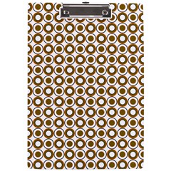 Mazipoodles Olive White Donuts Polka Dot A4 Acrylic Clipboard by Mazipoodles