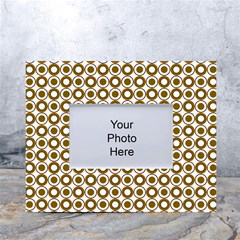 Mazipoodles Olive White Donuts Polka Dot White Tabletop Photo Frame 4 x6  by Mazipoodles