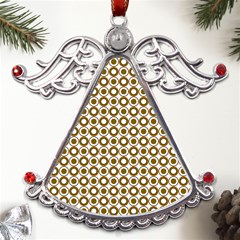 Mazipoodles Olive White Donuts Polka Dot Metal Angel With Crystal Ornament