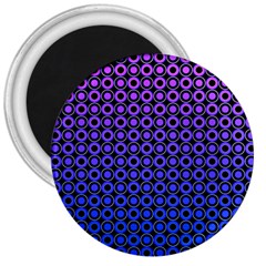 Mazipoodles Purple Pink Gradient Donuts Polka Dot 3  Magnets by Mazipoodles