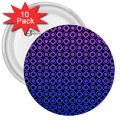 Mazipoodles Purple Pink Gradient Donuts Polka Dot 3  Buttons (10 Pack)  by Mazipoodles