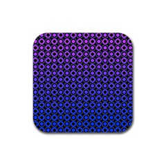 Mazipoodles Purple Pink Gradient Donuts Polka Dot Rubber Coaster (square) by Mazipoodles