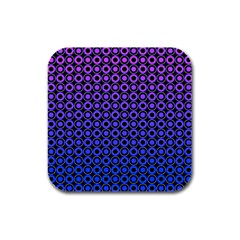 Mazipoodles Purple Pink Gradient Donuts Polka Dot Rubber Square Coaster (4 Pack) by Mazipoodles