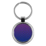 Mazipoodles Purple Pink Gradient Donuts Polka Dot Key Chain (Round) Front