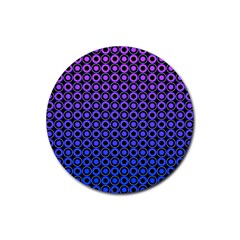 Mazipoodles Purple Pink Gradient Donuts Polka Dot Rubber Coaster (round) by Mazipoodles