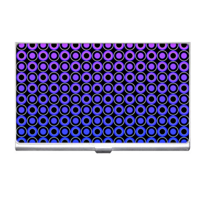 Mazipoodles Purple Pink Gradient Donuts Polka Dot Business Card Holder