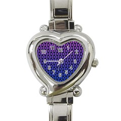 Mazipoodles Purple Pink Gradient Donuts Polka Dot Heart Italian Charm Watch by Mazipoodles