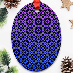 Mazipoodles Purple Pink Gradient Donuts Polka Dot Oval Ornament (two Sides)