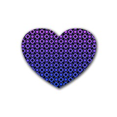 Mazipoodles Purple Pink Gradient Donuts Polka Dot Rubber Coaster (heart) by Mazipoodles